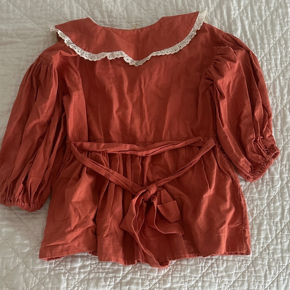Free People Rust Orange Set with Lace Trim - Picture 6 of 9